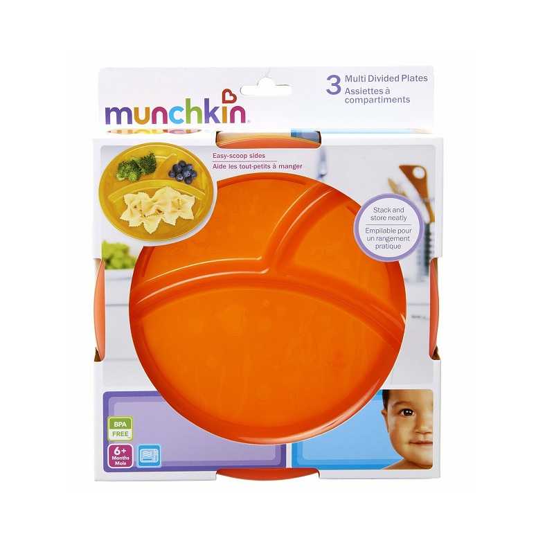 #จาน Munckin : MNK44982 Multi Divided Plates - 3pk