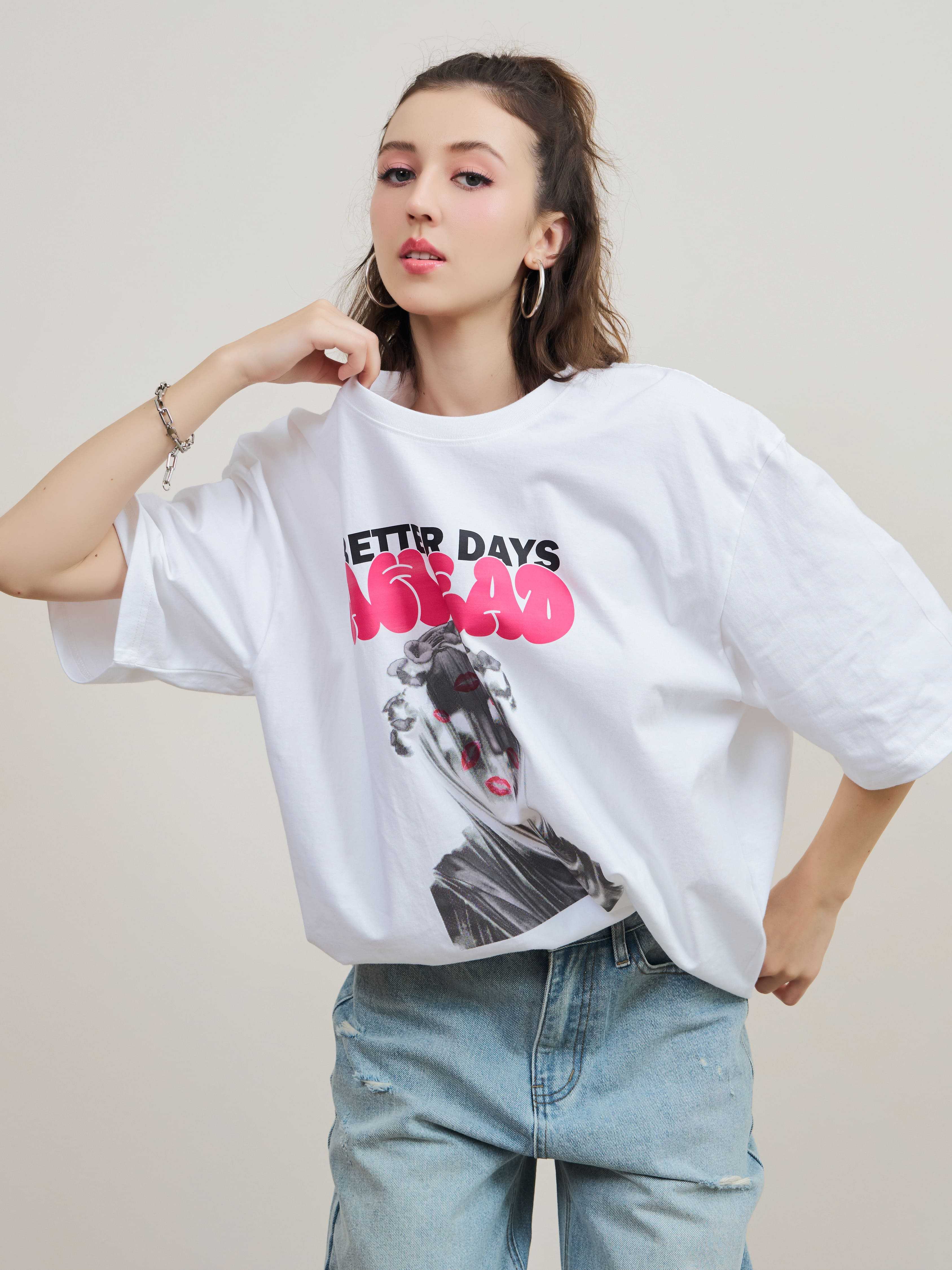 Niyomjeans collection 2 U รุ่น TSS39  สกรีนลาย ผ้าCotton ผ้ายืด