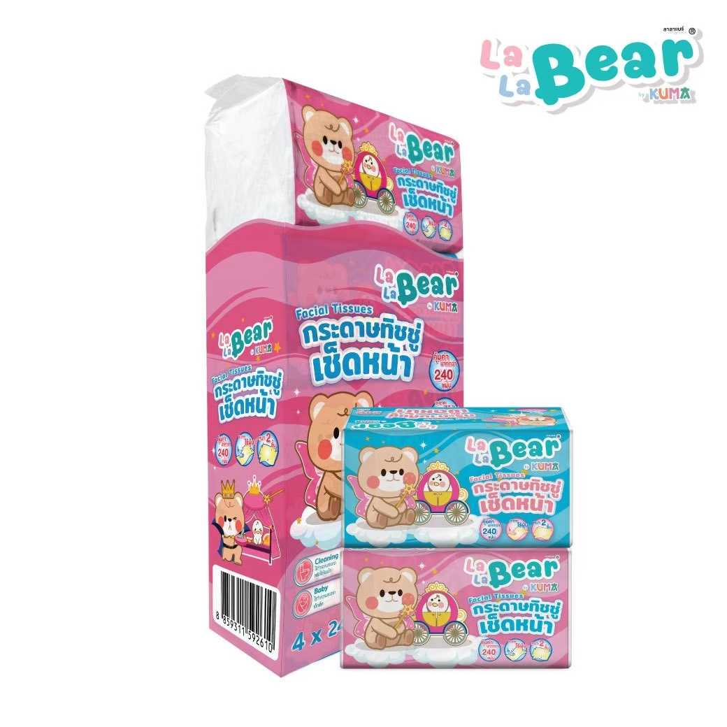 Lala Bear กระดาษทิชชู่เช็คหน้า รุ่น 240 แผ่น : 1 แพ็ค