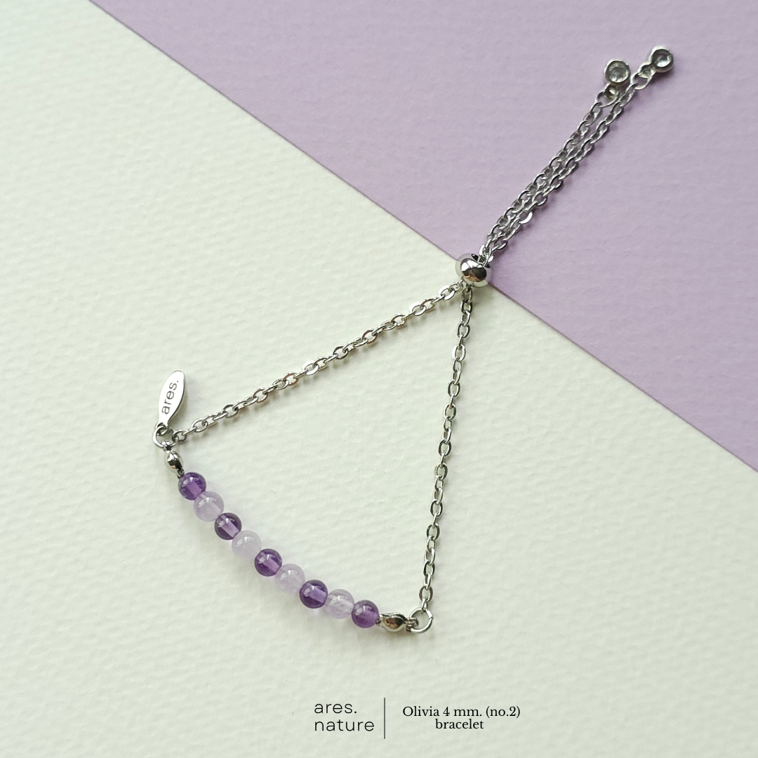 ares.nature - สร้อยข้อมือหินรุ่น Olivia 4 มม. เลือกหินเองได้ กำไลหิน กำไลหินแท้
