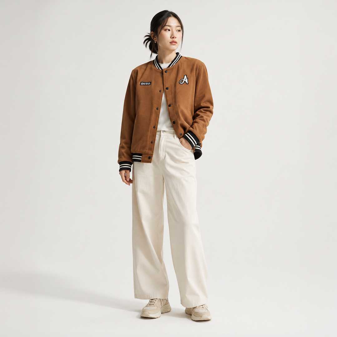 AE503 เสื้อแจ็คเก็ตบอมเบอร์ สีน้ำตาล