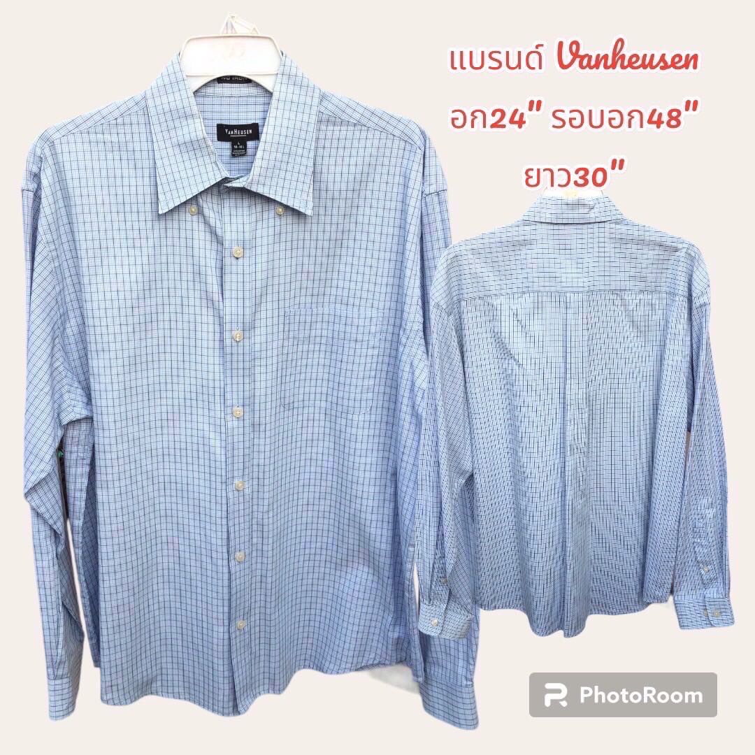 เสื้อเชิ้ตลายสก็อตแขนยาว แบรนด์ห้างงานนอกมือ2เกรดA สินค้าพร้อมจัดส่ง