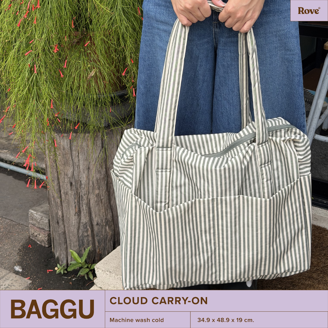 BAGGU Cloud Carry On Bag - Sage Stripe