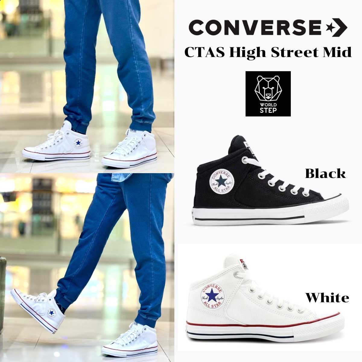 CONVERSE CTAS High Street Canvas color mid Black/White