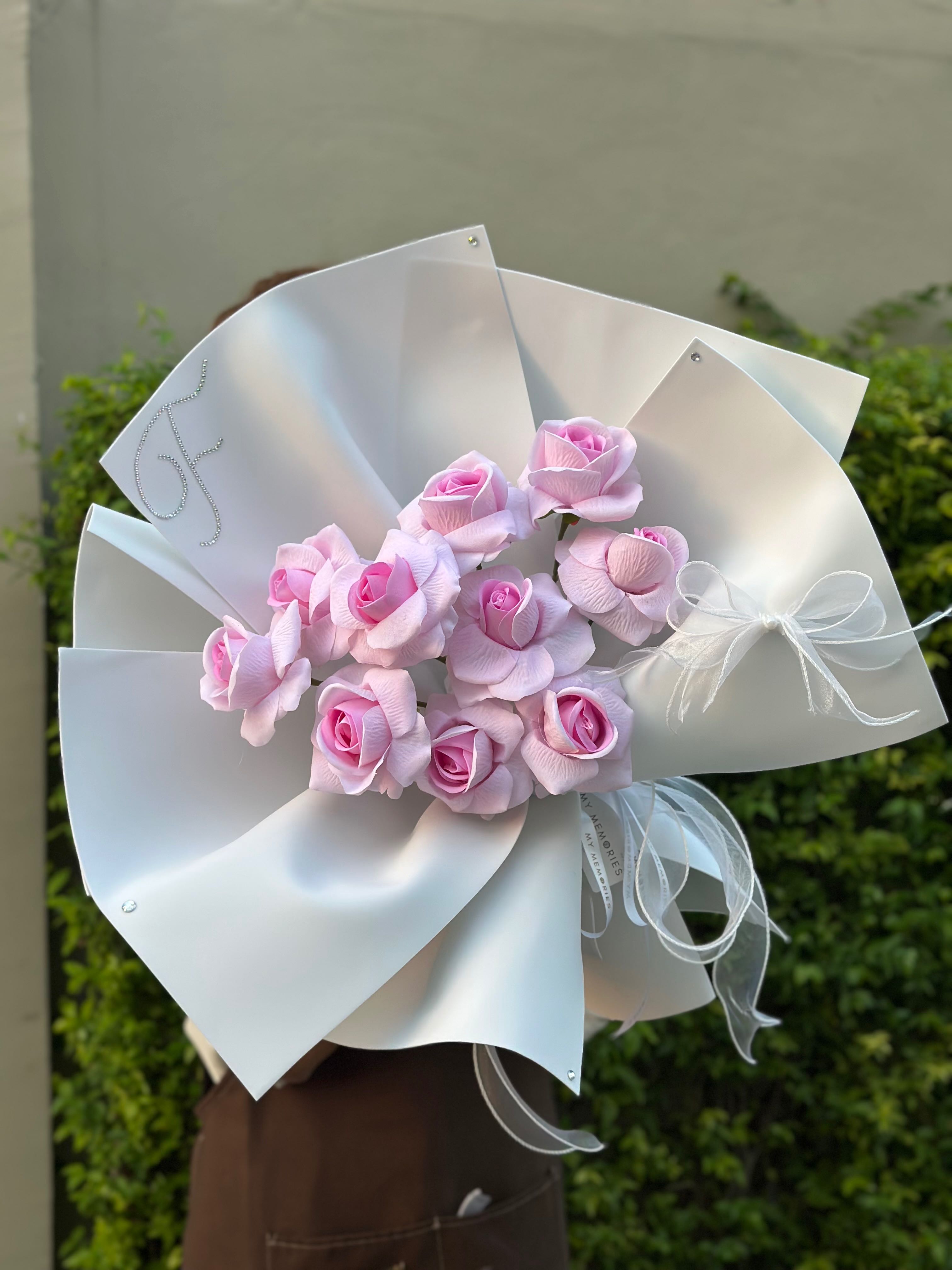 ช่อโฟมดอกไม้ประดิษฐ์กุหลาบ