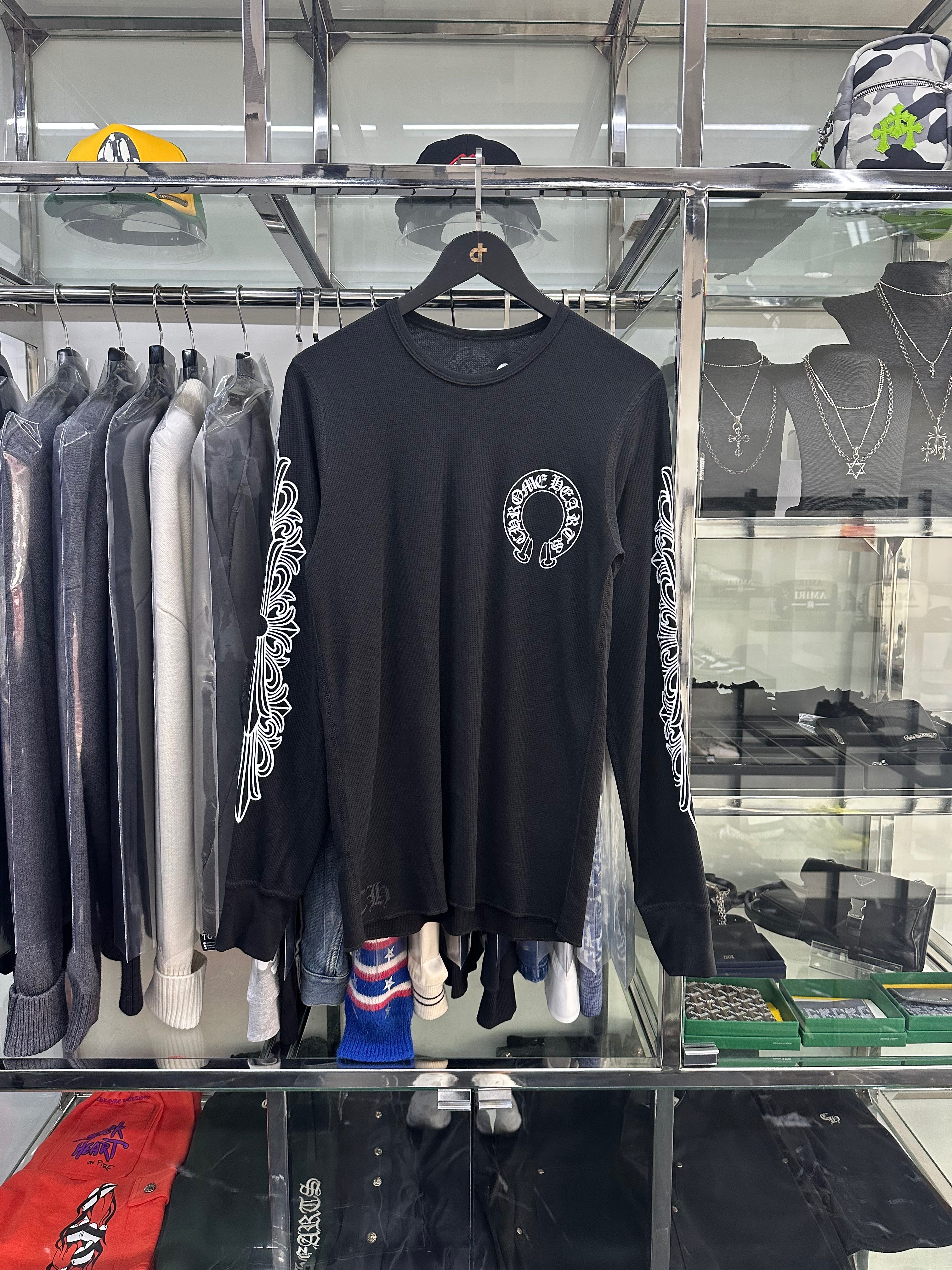 Chrome Hearts Floral Black Thermal Long Sleeves