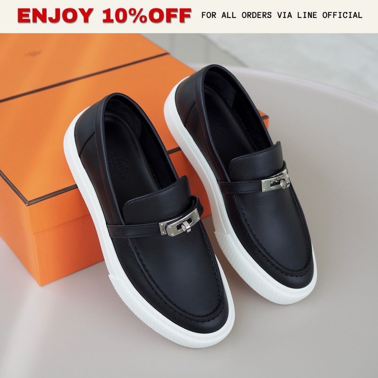NEW! HERMES Game Slip-On Sneakers สี Noir SHW | Shoes