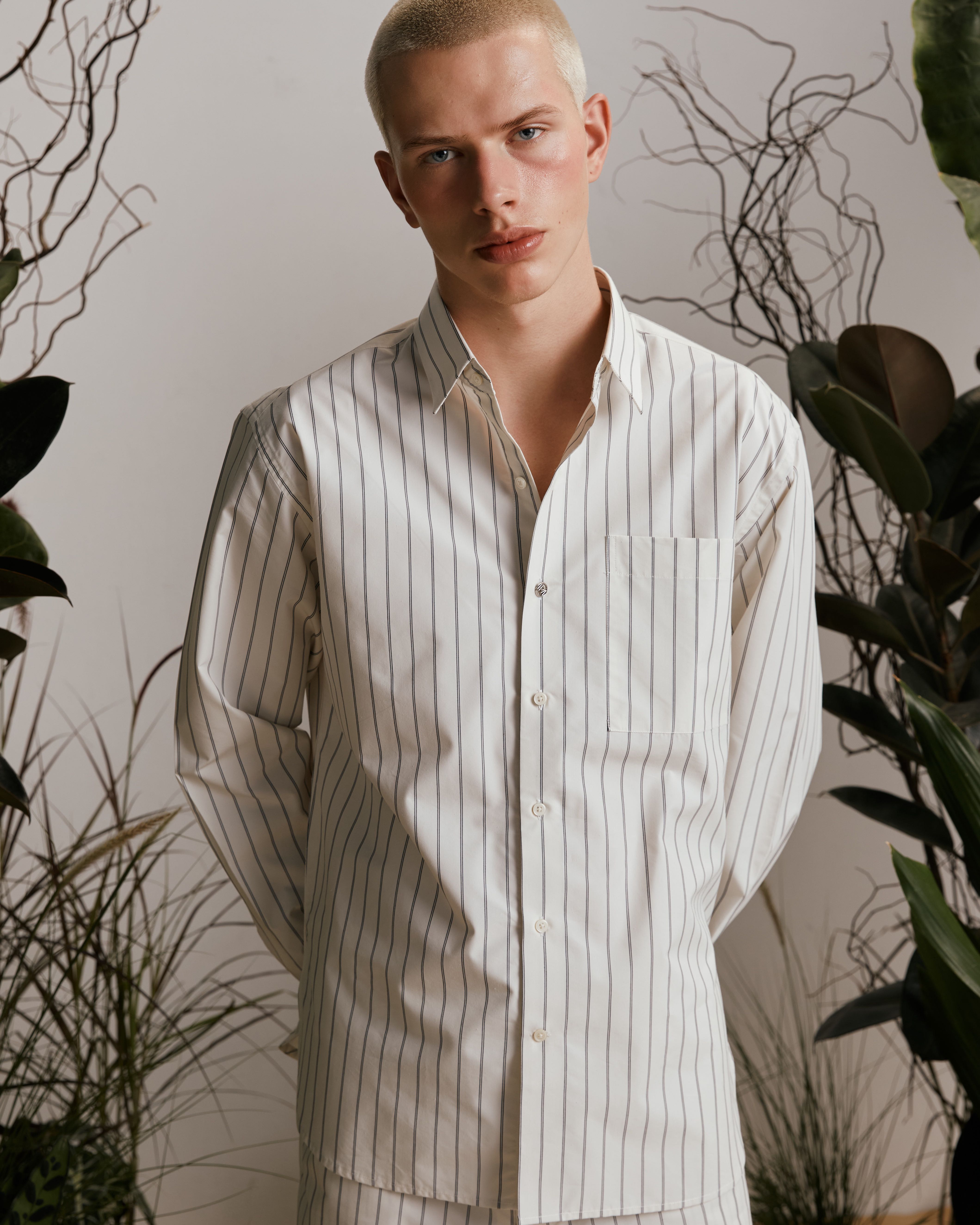 Stripe Cotton Oversized Shirt