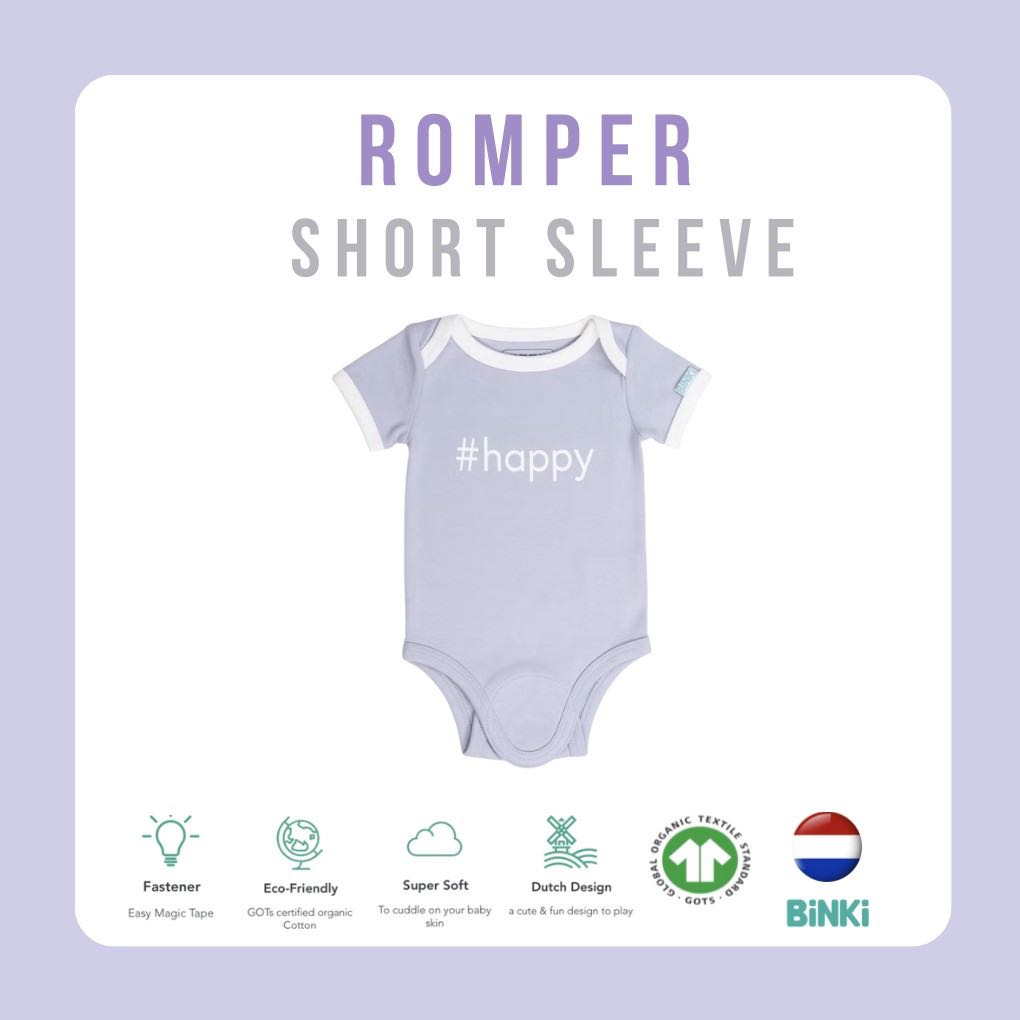 Bodysuit Shortsleeve #Happy - Star White