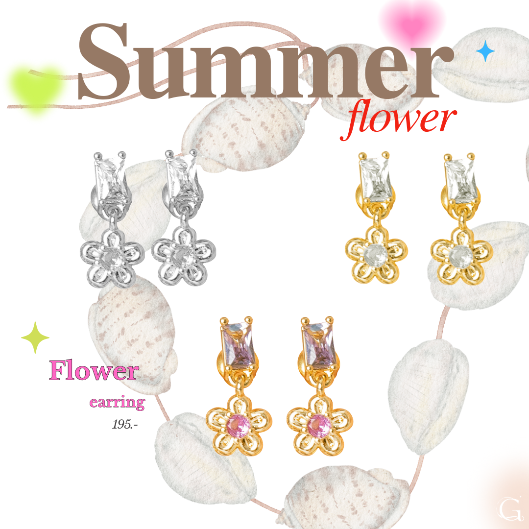 Flower earring  ต่างหูดอกไม้ 🌸