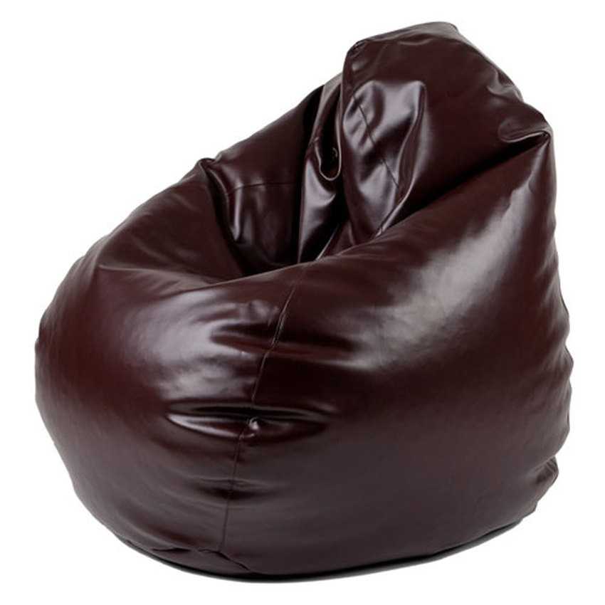 เก้าอี้ BeanBag ทรงหยดน้ำ Size:S - สีน้ำตาลช้อคโกแลต - วัสดุหนังเทียม PVC (Dia: 65 cm.)