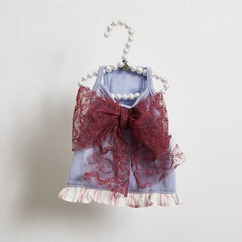 Louisdog (SM)Dream Blue Organic Big Bow Top