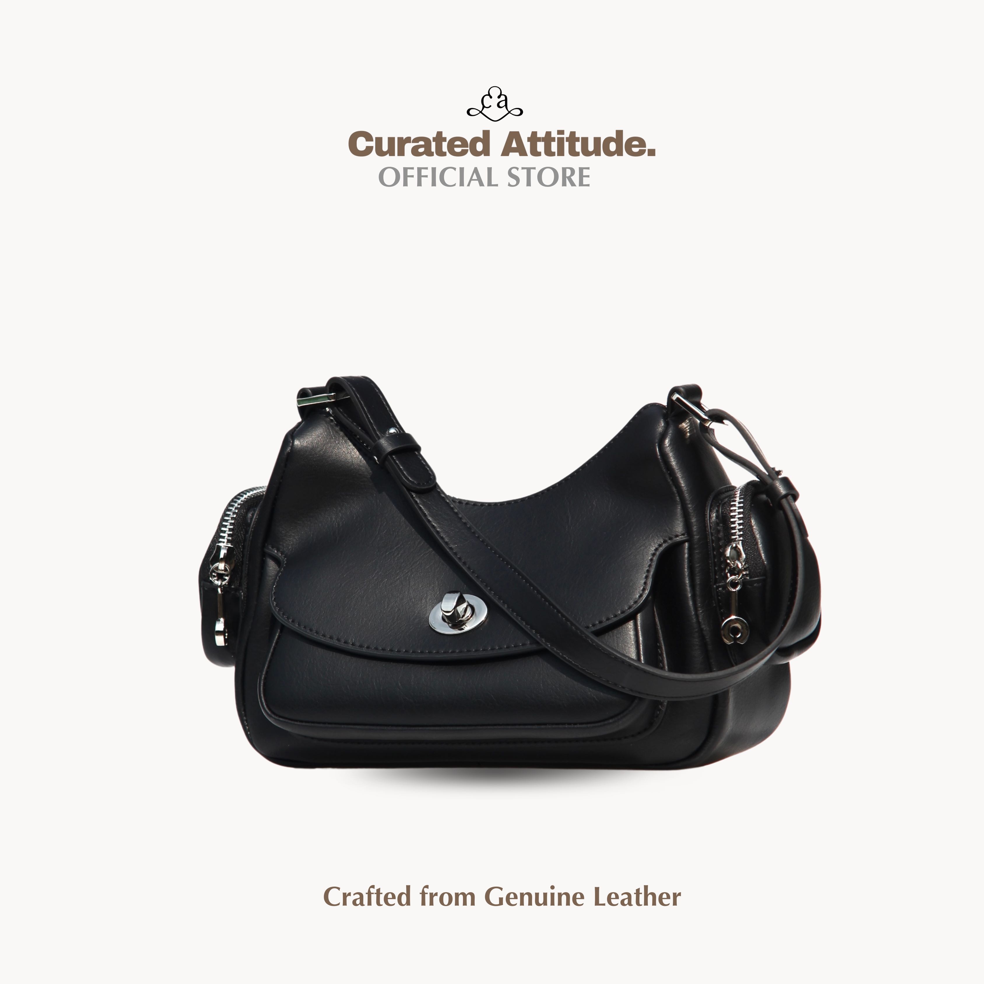 (พร้อมส่ง) Stella Collection - Black - Genuine Leather