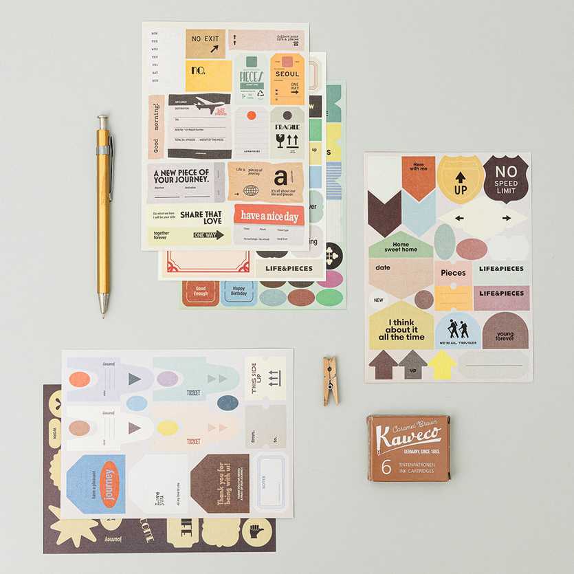 LIFE&PIECES Vintage Label Sticker Set เซ็ตสติ๊กเกอร์เลเบลสไตล์วินเทจ