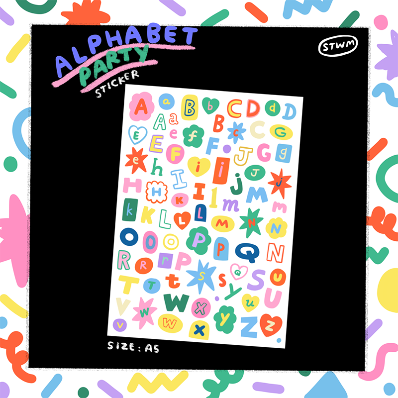 Alphabet party sticker