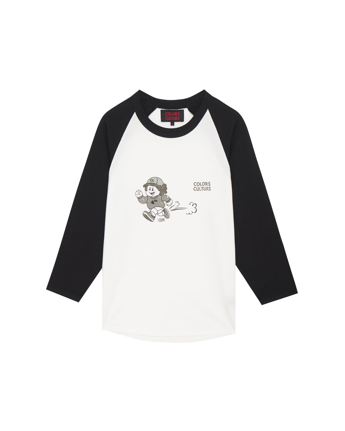 PLAY MODE LONG SLEEVED TEE RAGLAN-PEBBLE WHITE & WENGE - BLACK