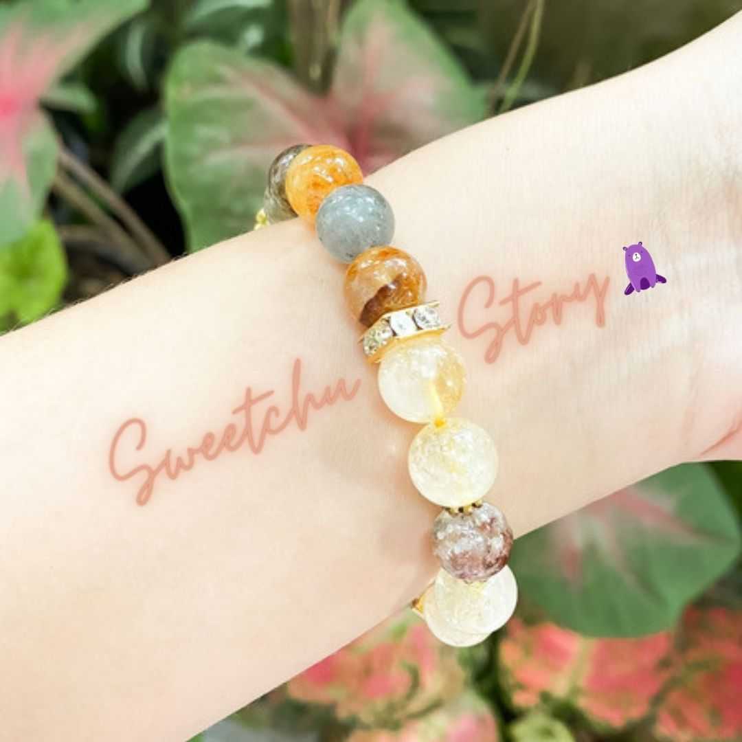 💜 รุ่น HengHeng 💜 แก้วโป่งข่าม+ซิทริน ขนาด 10MM พร้อมปี่เซี๊ยะ💜