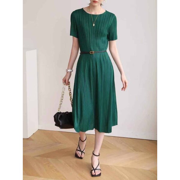 2MUAY รุ่น GJO7568 เดรสอัดพลีท BOLLOON PLEATED DRESS 5สี FREE SIZE