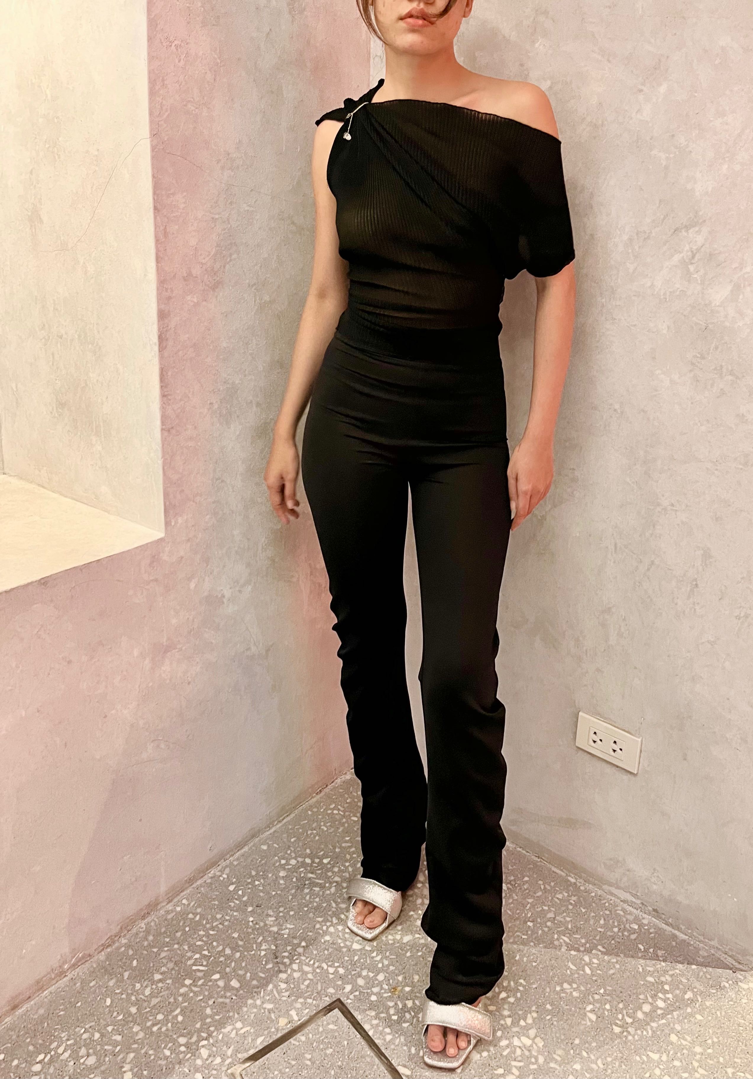 SALE Jade Cropper Twisted Stretch Trousers - Black