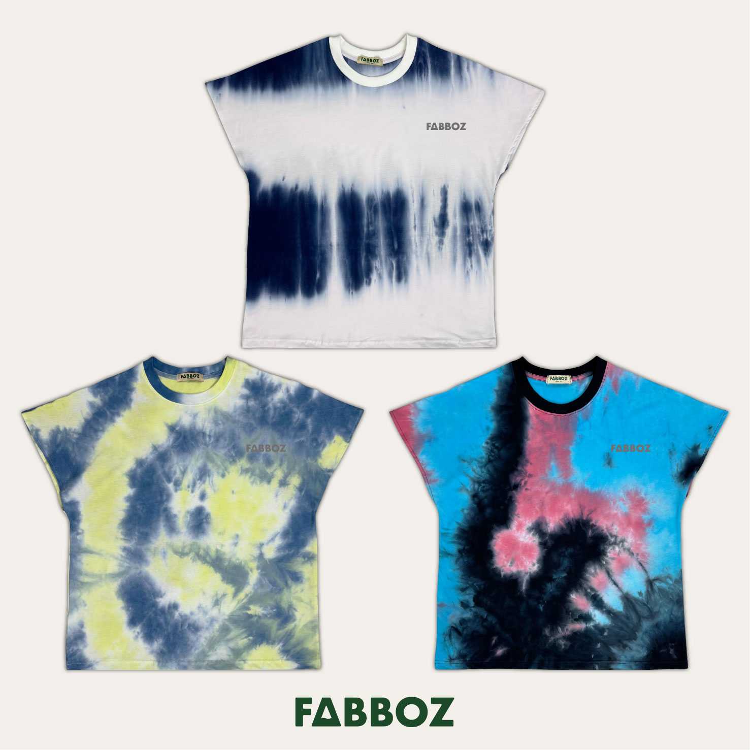 FABBOZ Tie Flow เสื้อมัดย้อม ทรงแขนปีกนก