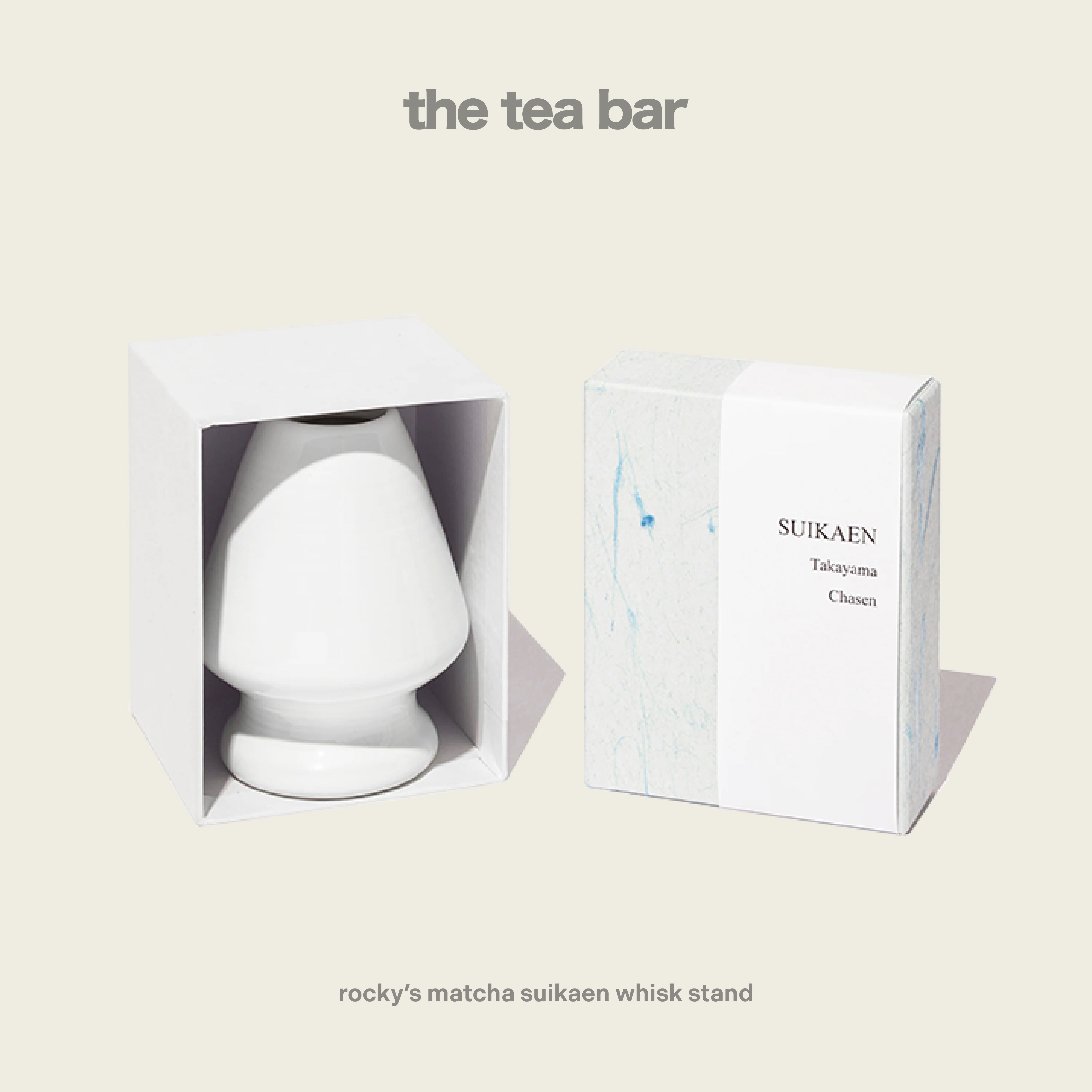 ROCKY'S MATCHA suikaen white ceramic chasen whisk stand