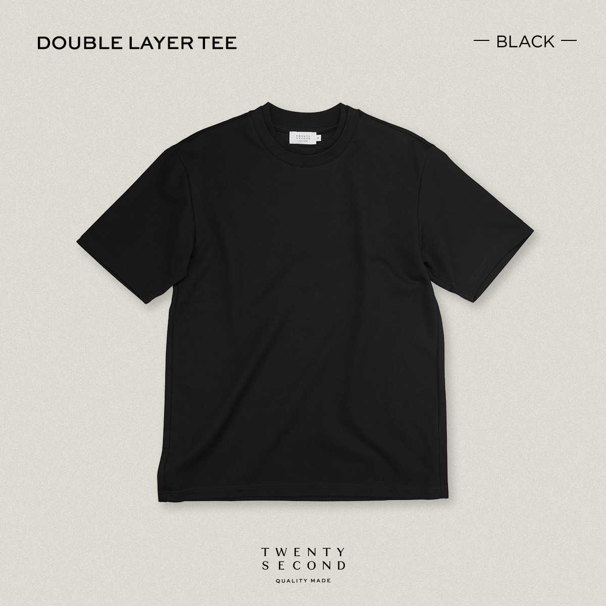 DOUBLE LAYER TEE - BLACK