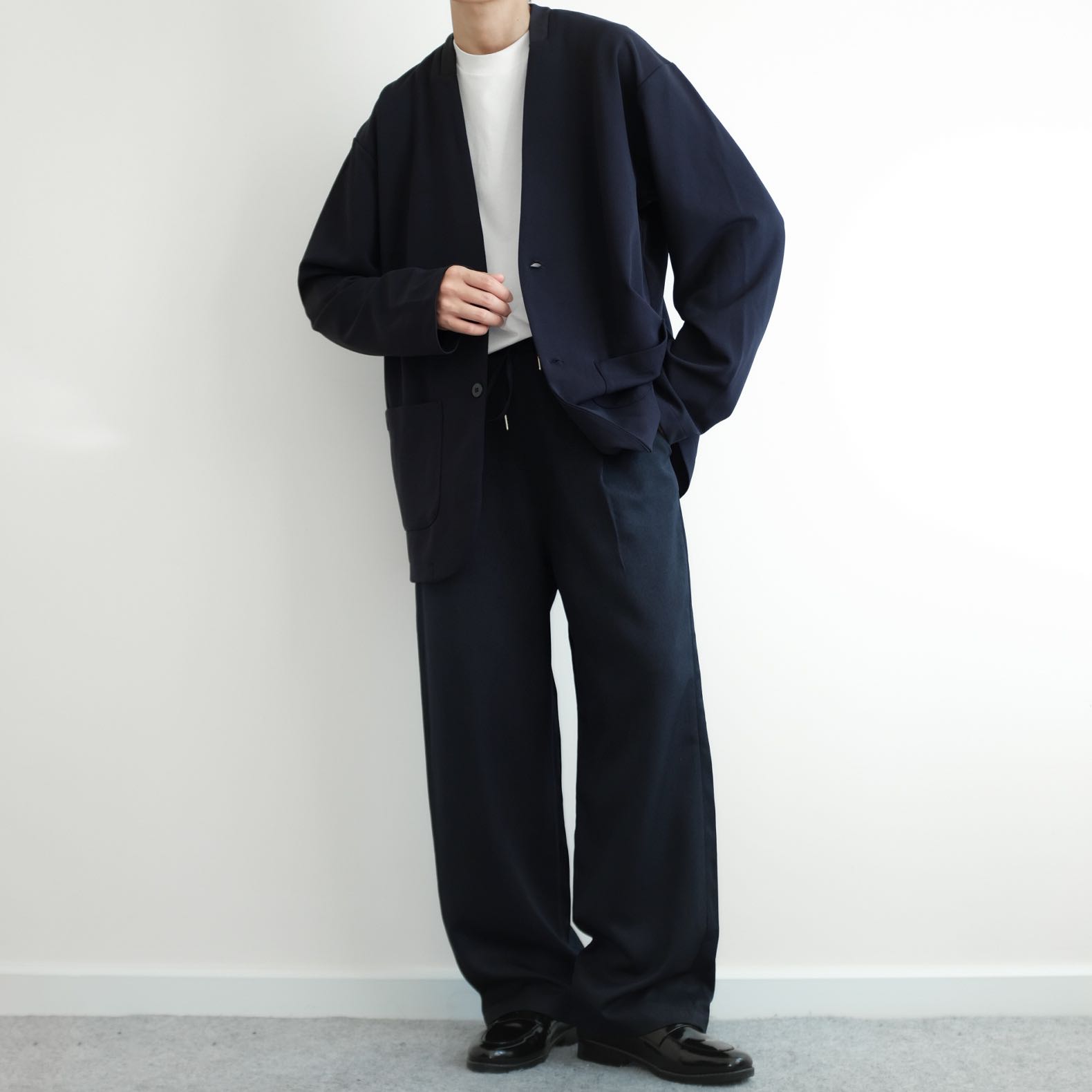 LEPSIM Relaxed Tapered Oversized Semi Wide Pants 