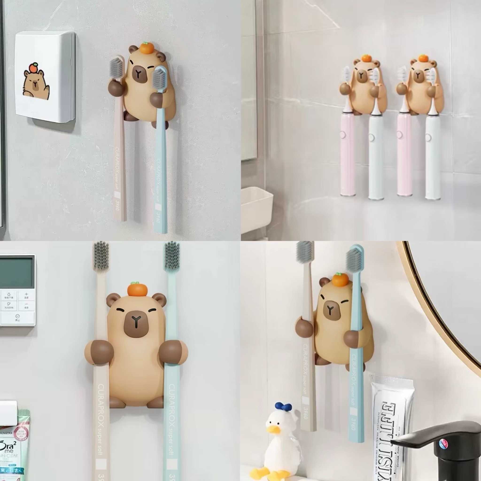 🪥ที่แขวนแปรงสีฟันคาปิบาร่า มือจับ capybara toothbrush hanger ที่แขวนปากกา อุปกรณ์ห้องน้ำ