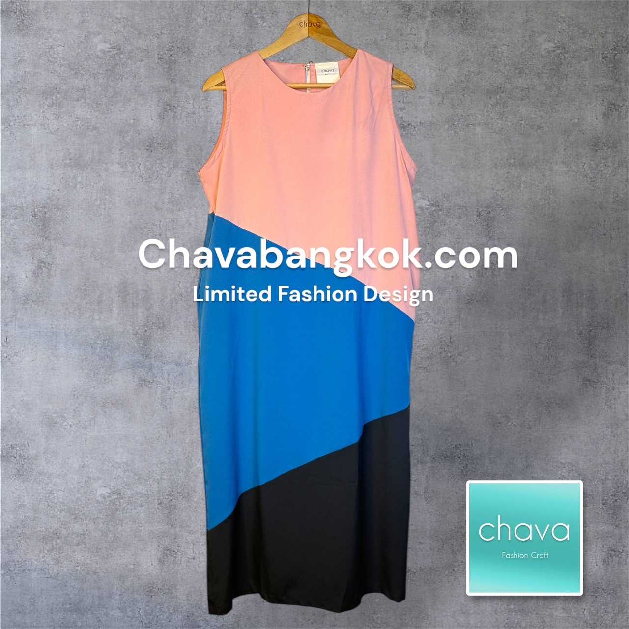 NEW!! MAXI Dress / ชุดเดรสยาว สีชมพูอ่อน/น้ำเงิน/ดำ