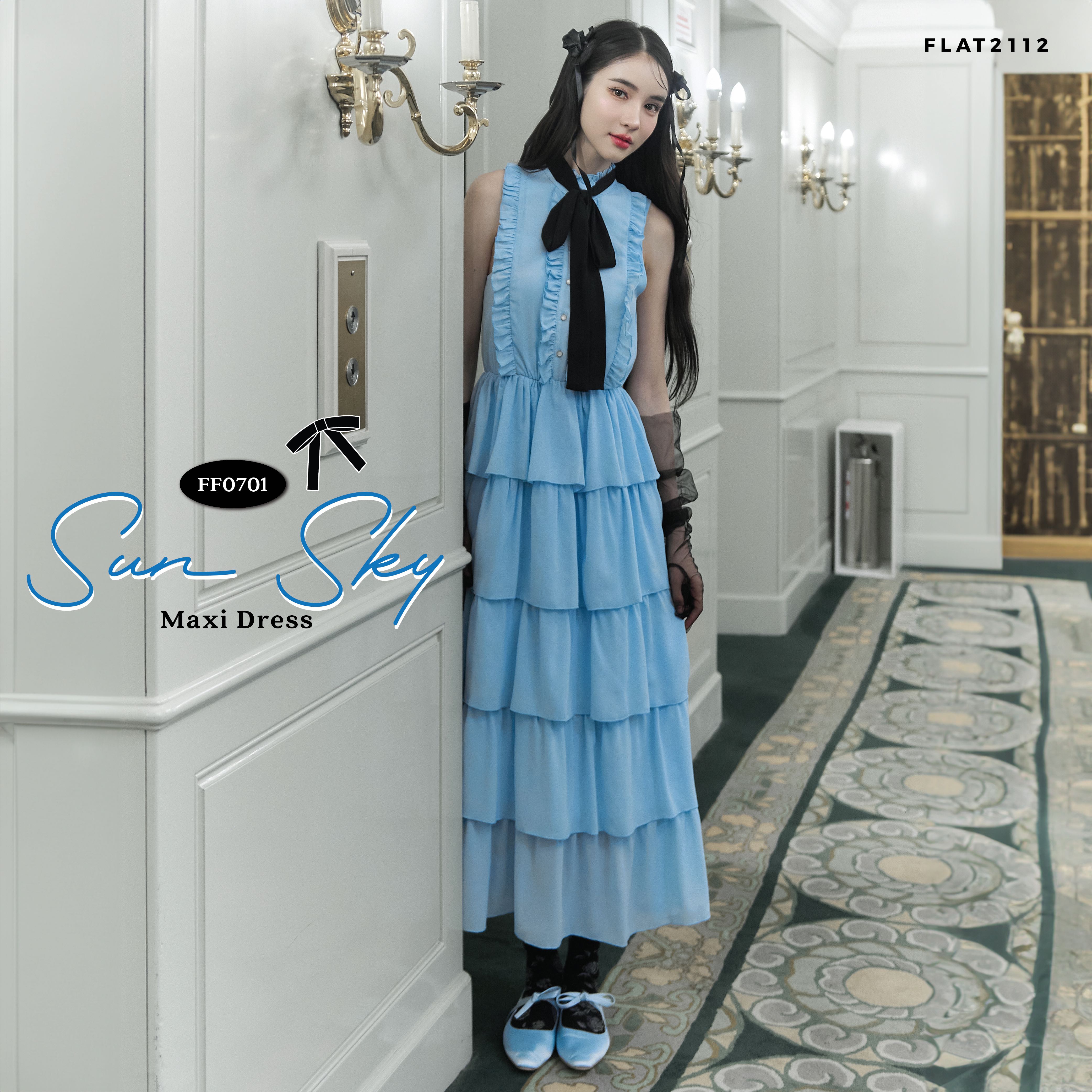 FLAT2112 FF0701 : SUN SKY MAXI DRESS