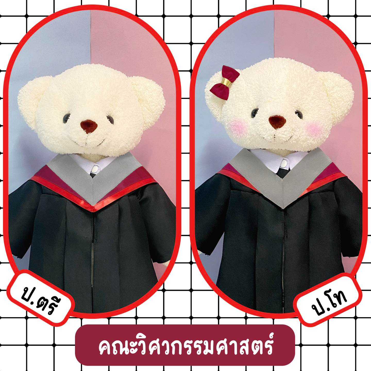 ตุ๊กตาหมีชุดครุย มศว คณะวิศวกรรมศาสตร์