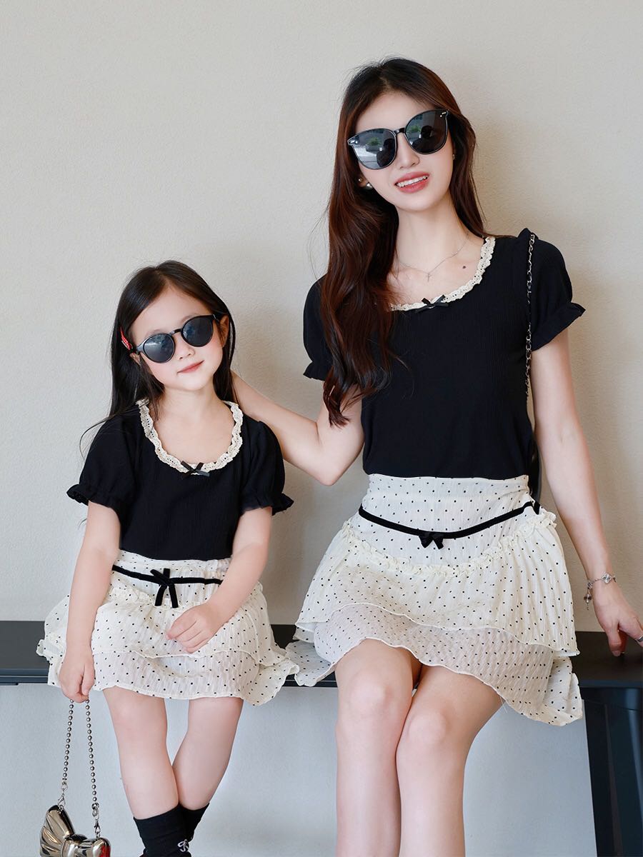 Pre order 12-18วัน ชุดคู่แม่-ลูก เสื้อพร้อมกระโปรง