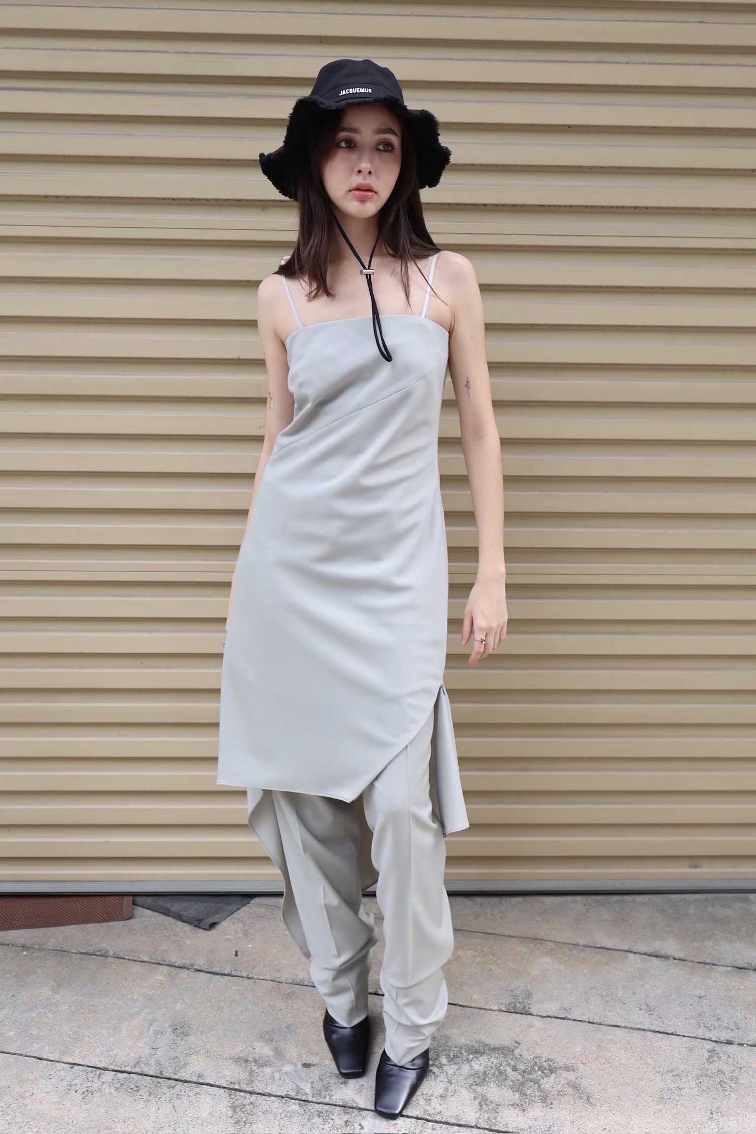 SALE Helmut Lang SCARF HEM DRESS - SAND