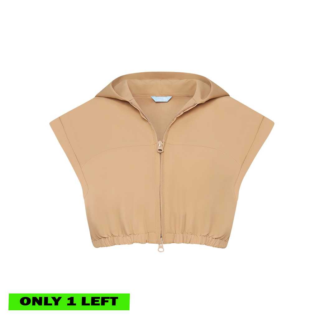NYLON HOODIE - BROWN
