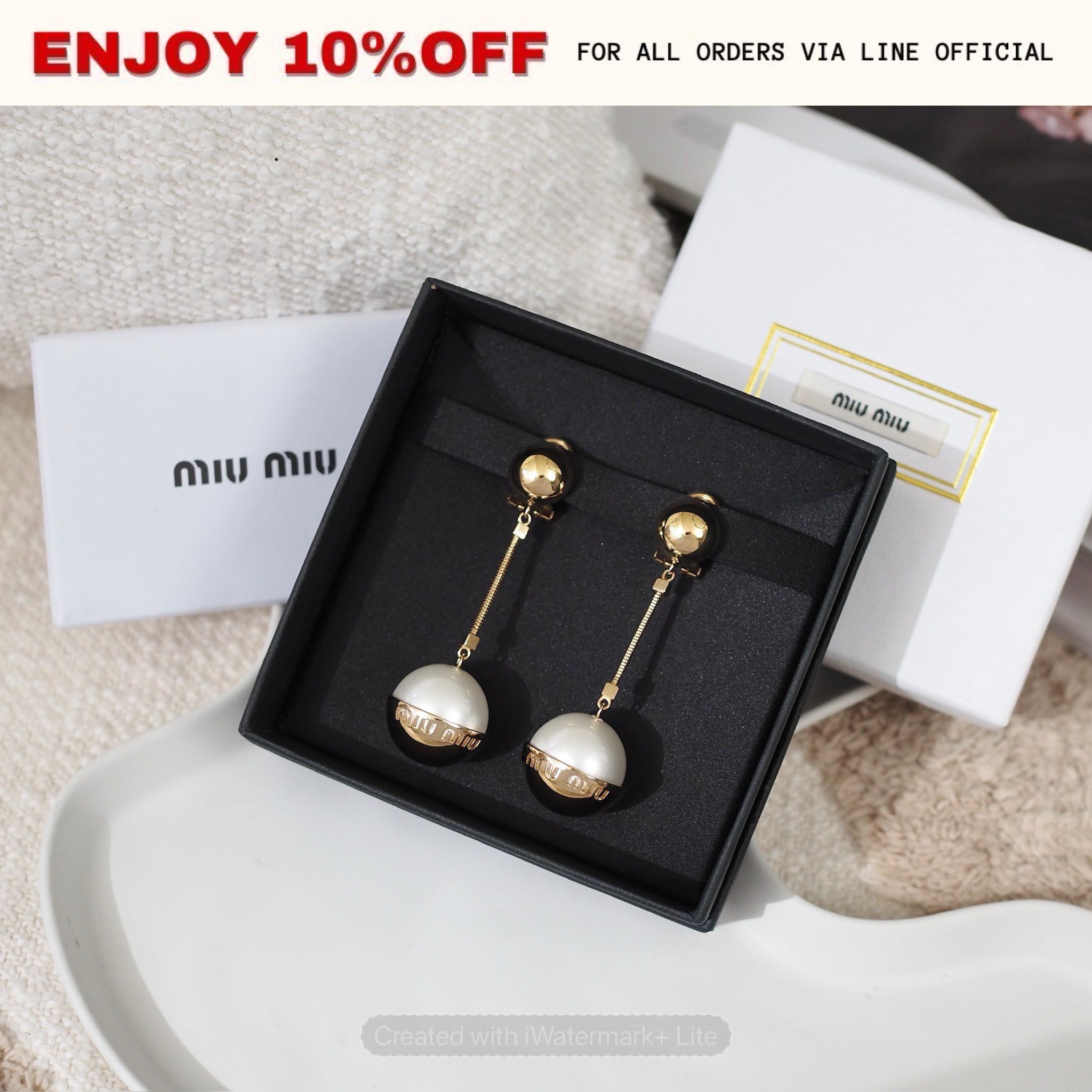 NEW! MIUMIU Metal And Pearl Earrings | ACC