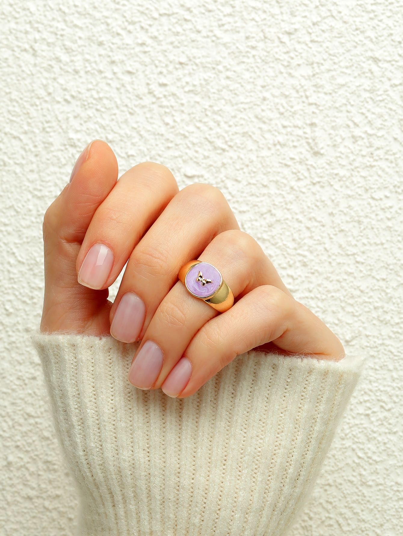 Purple butterfly ring