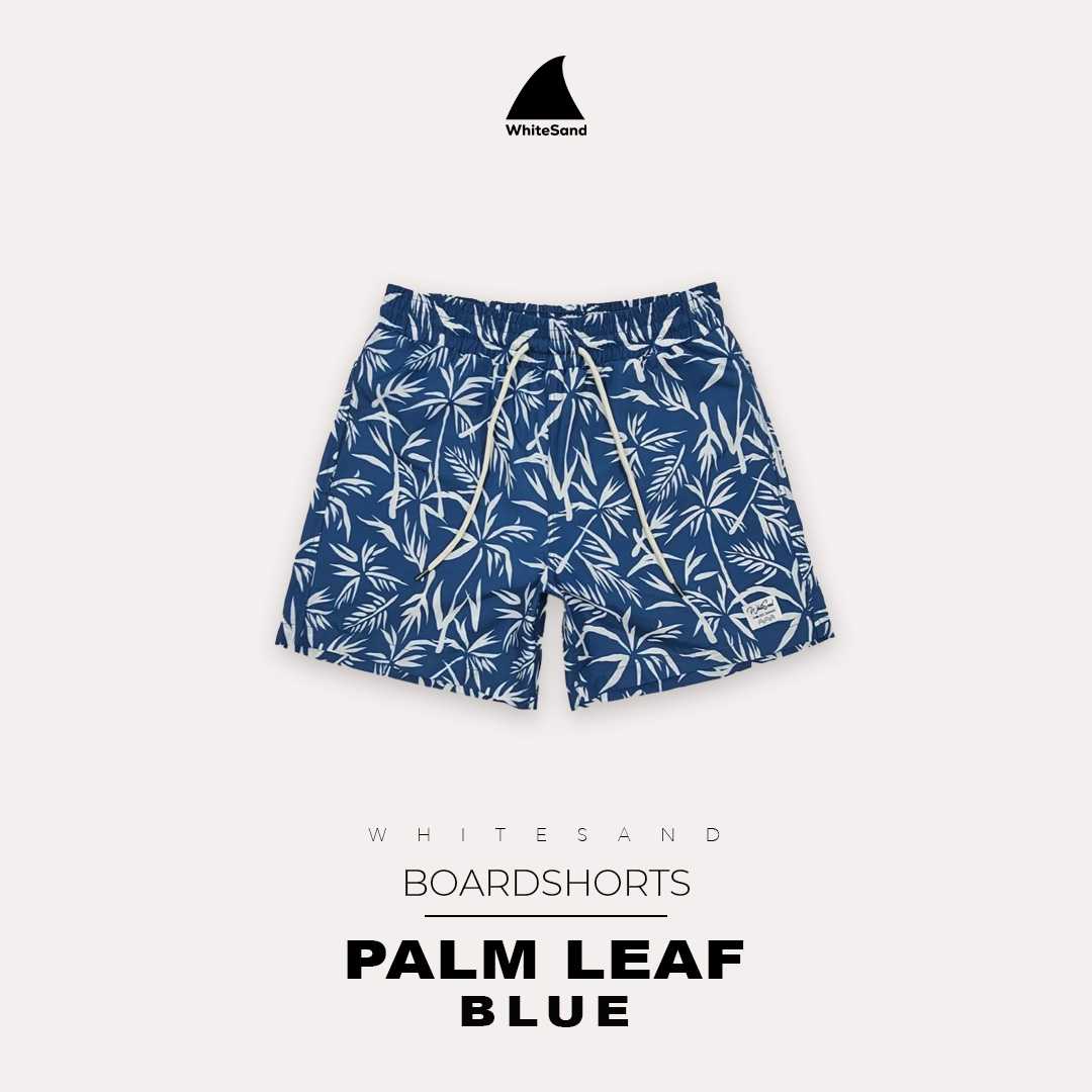 White Sand - Men Boardshorts กางเกงขาสั้นผู้ชาย ลาย Palm Leaf ชุดไปทะเล กางเกงว่ายน้ำ