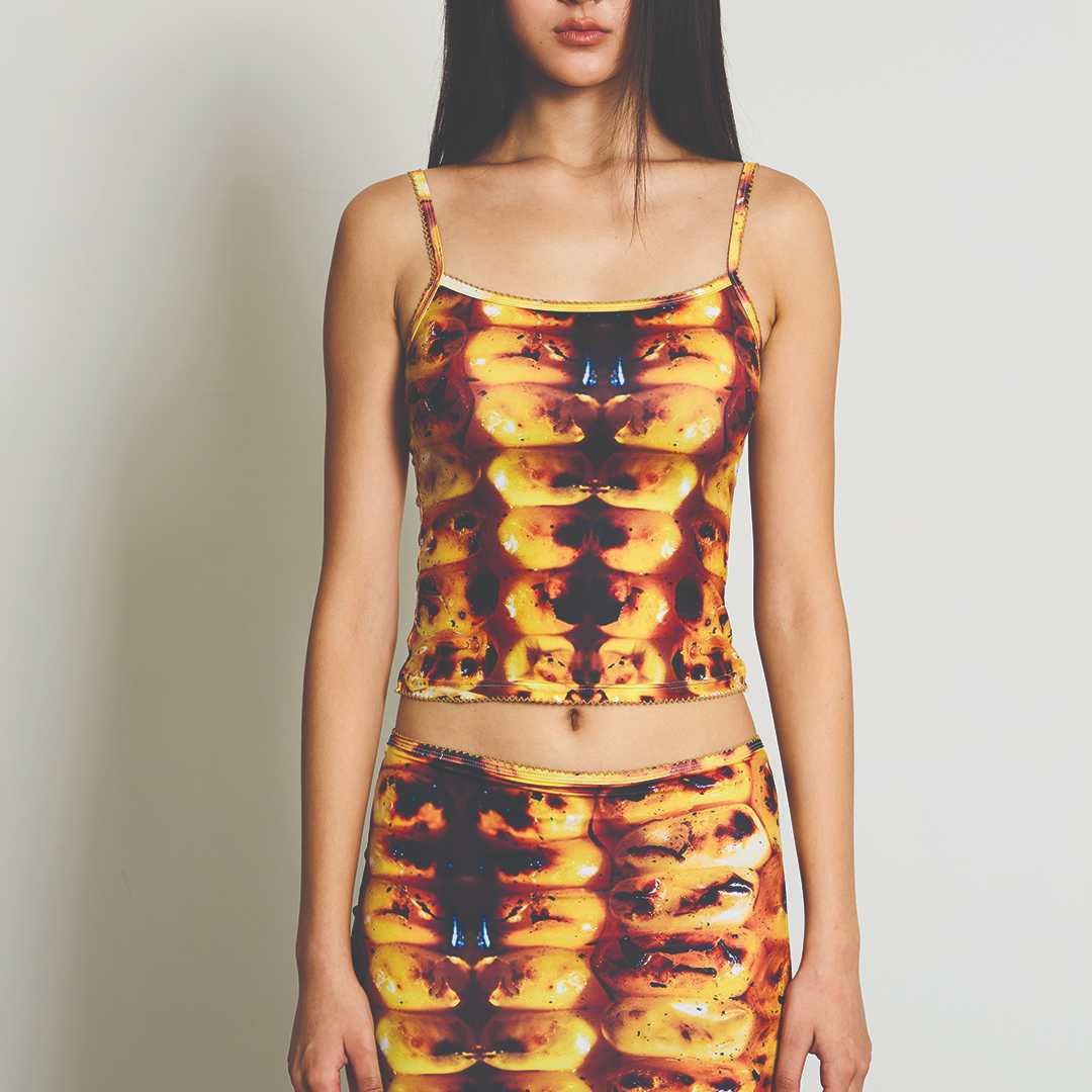 BLACKDOG BKK - Grilled corn cami  สายเดี่ยวลายข้าวโพดปิ้ง - BD2501