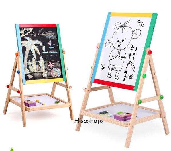 Writing board black drawing board 3 IN 1 กระดานวาดเขียน กระดานไวท์บอร์ด-แบลคบอร์ด กระดานไม้ขาตั้ง