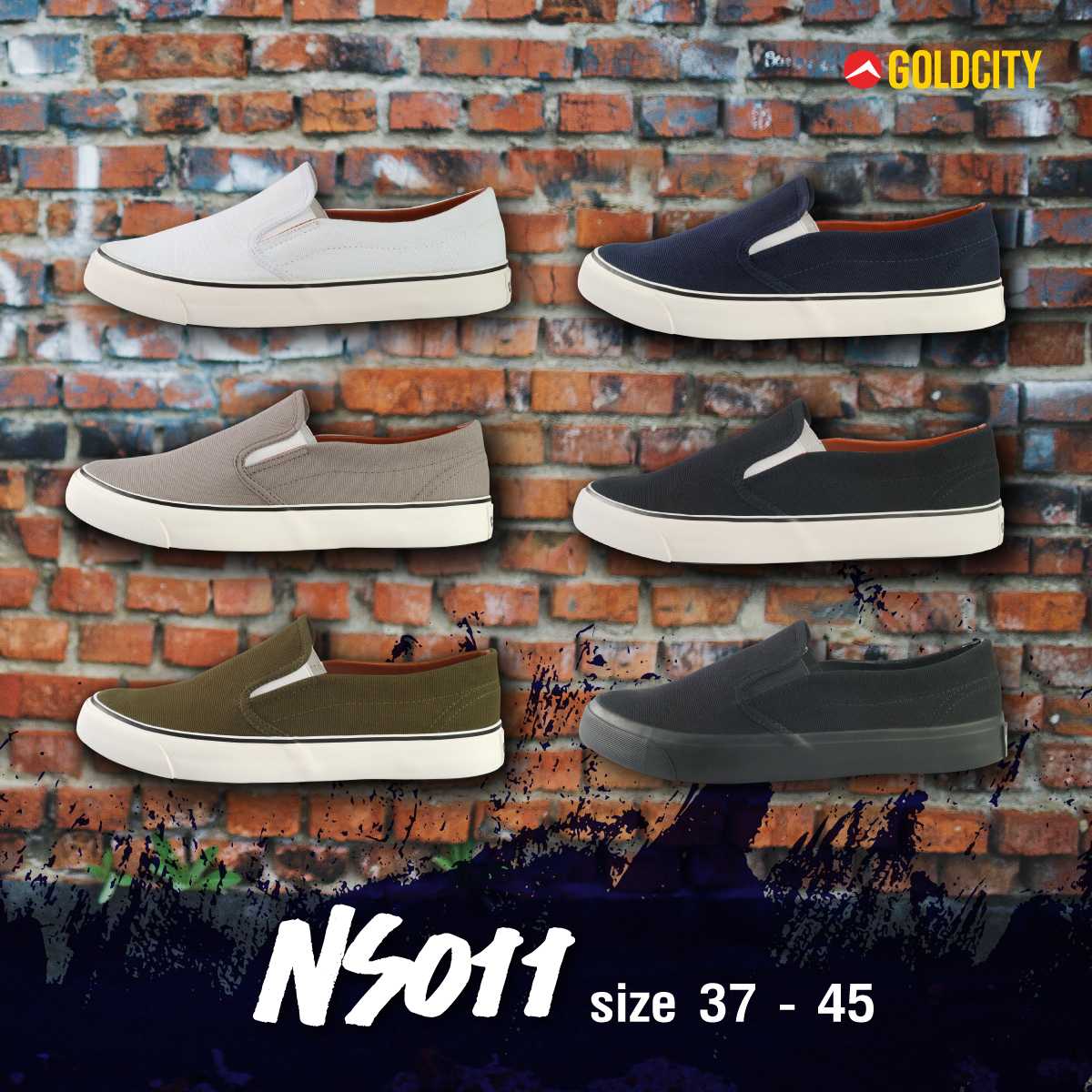 รองเท้าผ้าใบแฟชั่นรองเท้าสลิปออน GOLDCITY รุ่น NS011