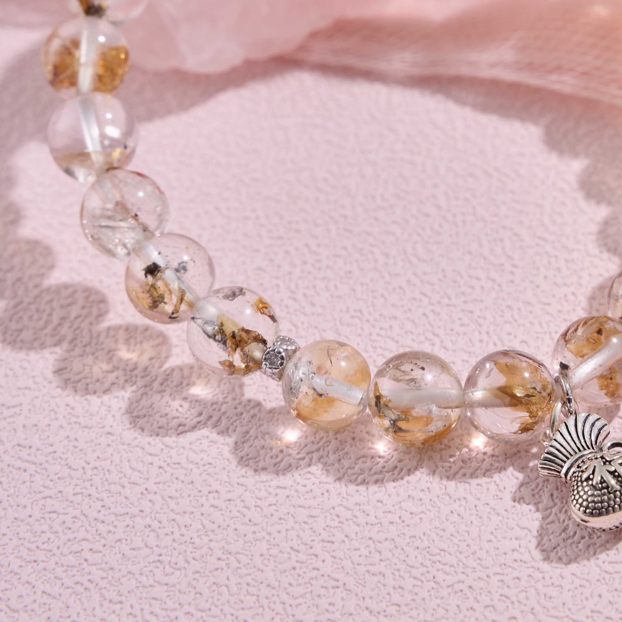 Manifestation Stone กำไลหินเสริมการขอพร 💛Golden Herkimer
