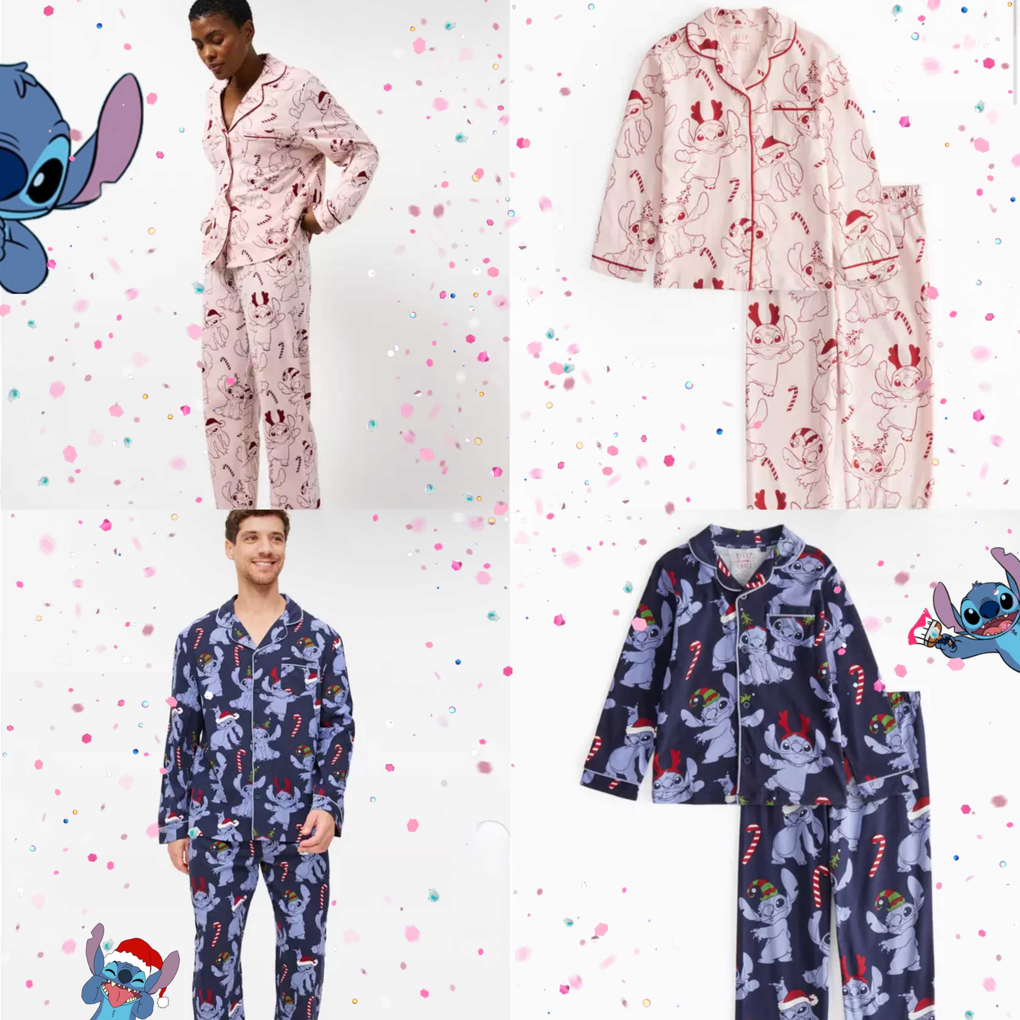 Preorder12-15วัน-(UK) Size1y-12y/ ชุดครอบครัวChristmas Disney Stitch สิทธิ์แท้