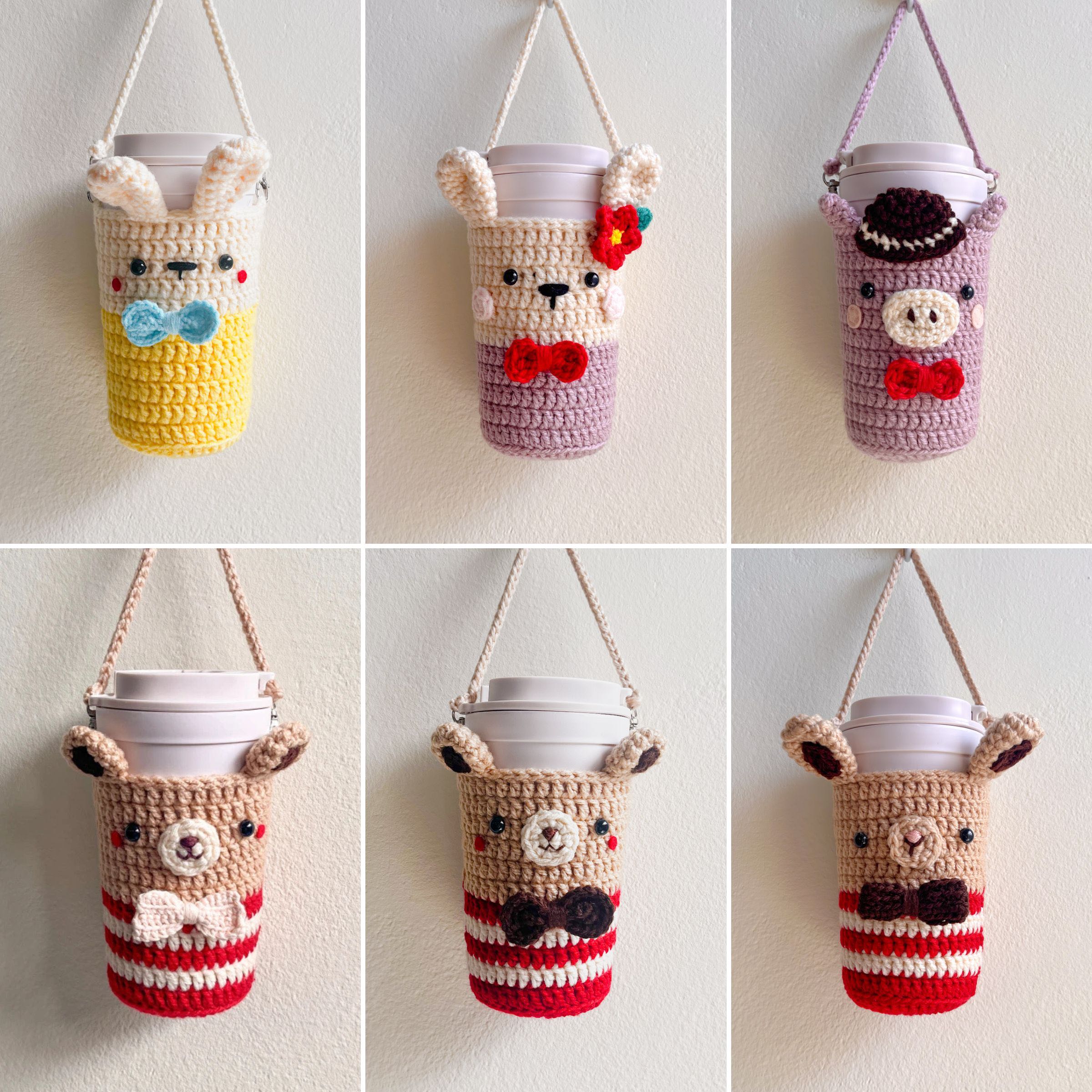 [พร้อมส่ง] ปลอกแก้วกาแฟแบบเต็มตัว Cute Animals