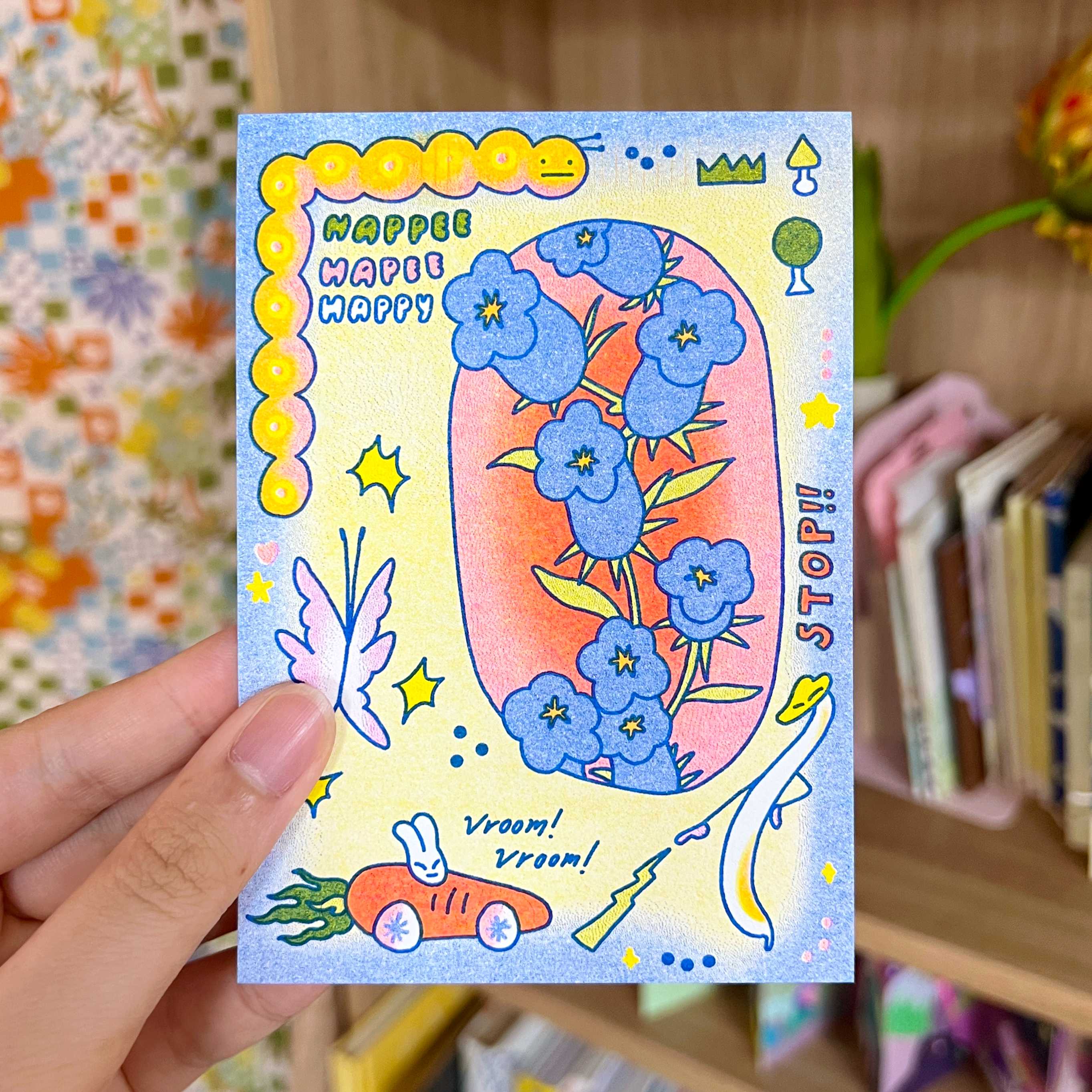 Crazy Garden - Risograph Postcard