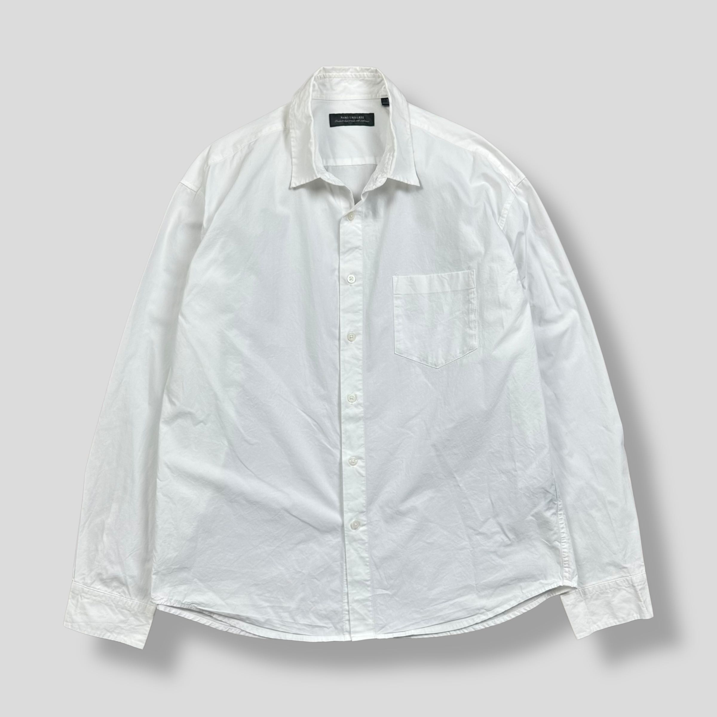 NANO UNIVERSE WHITE POCKET SHIRT  