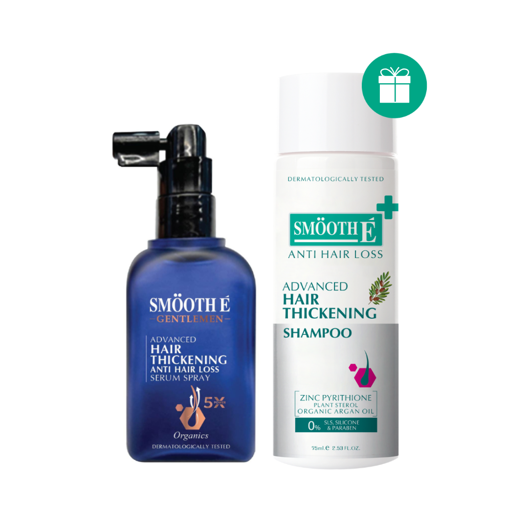 [1 Free 1] Smooth E Gentlemen Anti Hair Loss Serum Spray 50 ml. Free Anti Hair Loss Shampoo 75 ml.
