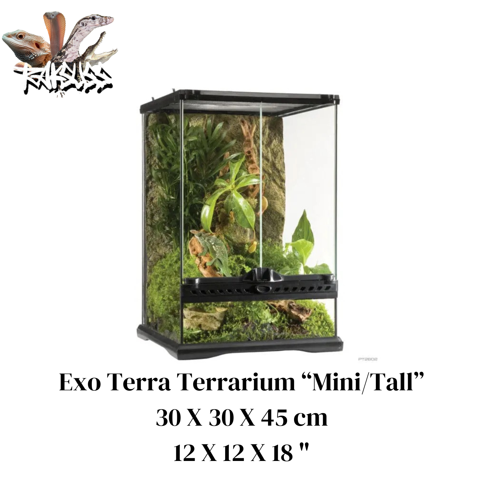 Exo Terra Natural Terrarium Mini Tall 12” x 12” x 18”(PT2602)