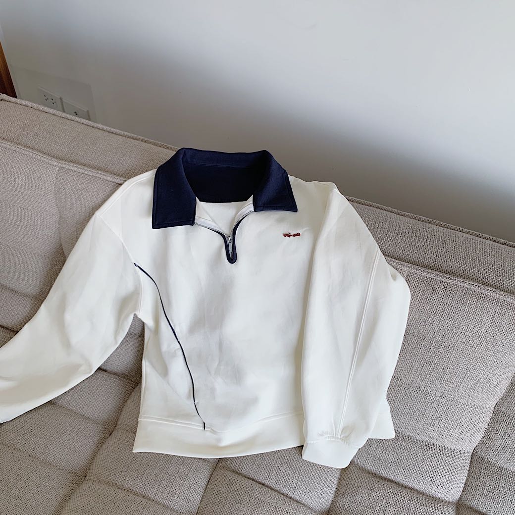 Collar zipper sweater