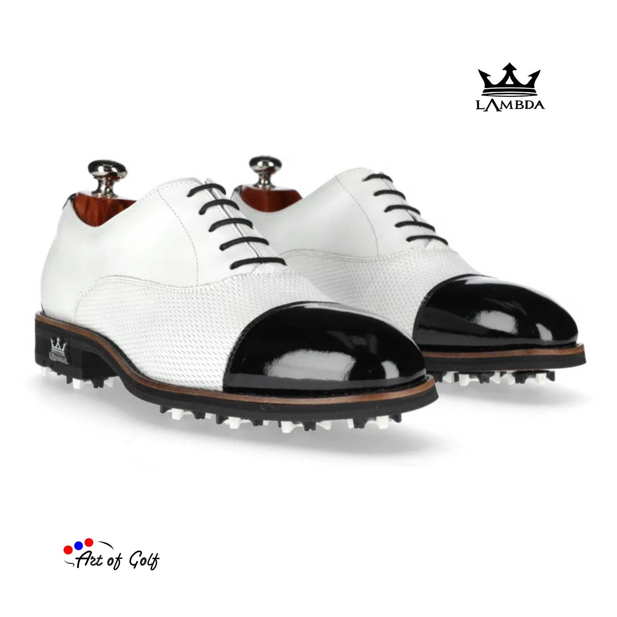 Lambda Golf Shoes For Gentleman - Roma Black Patent