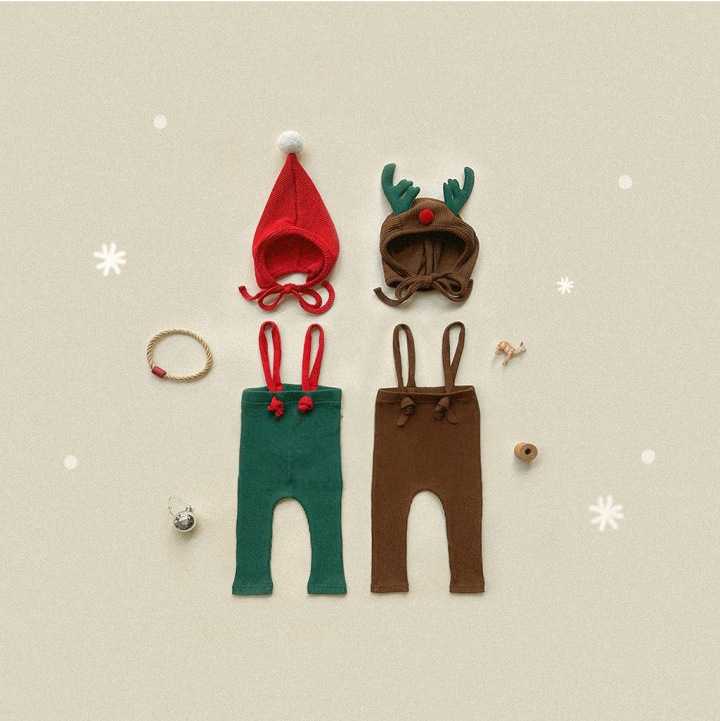 🎄เซ็ทเอี๊ยมเขียว+หมวกสีแดงธีมคริสมาส และเอี๊ยมน้ำตาล+หมวกกวางเรนเดียร์🎅🏻